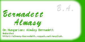 bernadett almasy business card